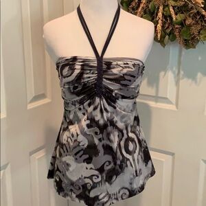 Cache black and gray top w braided strap